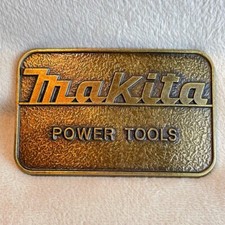 Vintage MAKITA POWER TOOLS Advertisement Belt Buckle Made in USA Brass Promo