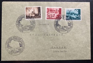 1942 Zagreb Croatia First Day Cover Sc#49-51 First Independence Anniversary
