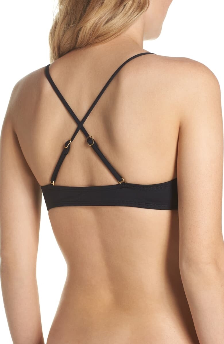 L Space Women's 238672 Black Jaime Crisscross Bikini Top Swimwear