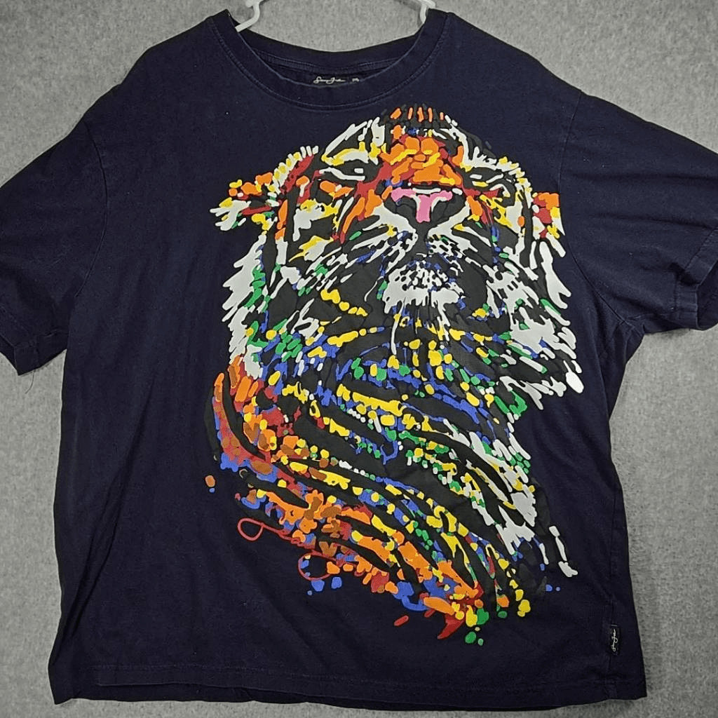 Y2K Sean John Tee Shirt Large Tiger Print 2XL