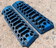 Full Size 1911 Grips Skeleton Fancy Laminate Style Grip Colt Kimber Blue Tiger