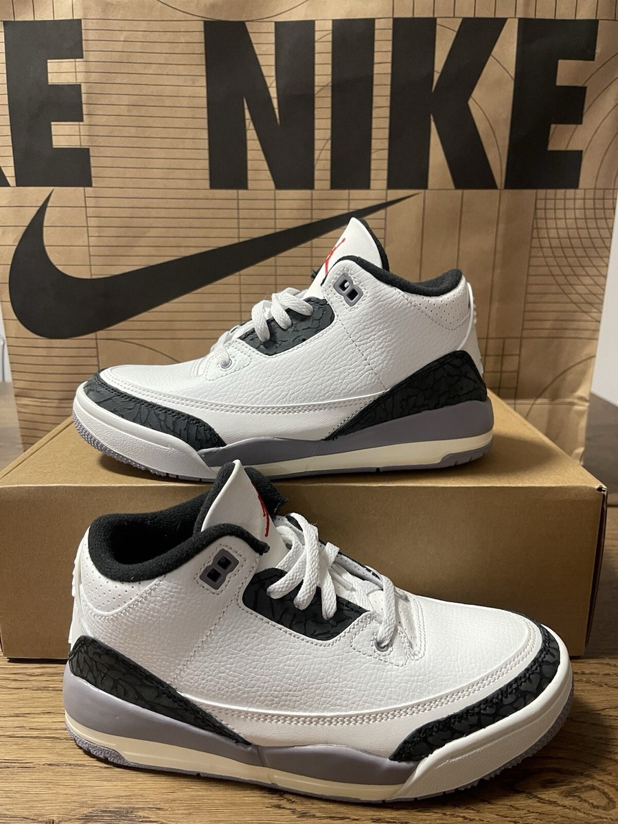 Nike Air Jordan 3 Retro Cement Grey White Sneakers Men Shoe Size