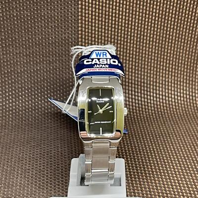 Casio LTP-1165A-1C Enticer Series Analog Stainless Steel Black Dial Ladies Watch