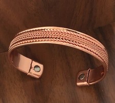 Pure Copper Magnetic Bracelet Arthritis Therapy Energy Cuff Bangle Trendy Chain