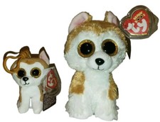 Ty Beanie Boos LOY Akita Dogs 3" 6" KEY CLIP Japan NEW Stuffed Animal Toy NEW