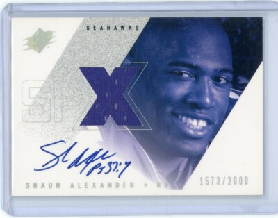 Shaun Alexander Signed 2000 SPX Jersey Patch Rookie Rc Auto Card