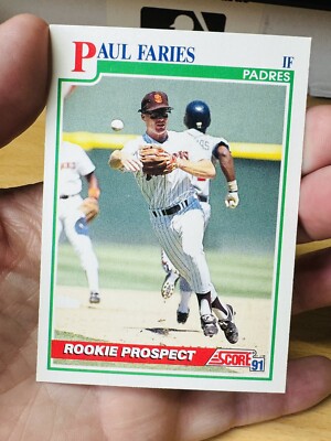 PAUL FARIES PADRES 1991 SCORE ROOKIE CARD #711RATED PROSPECT RR RC