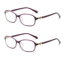 2 PK Womens Blue Light Blocking Reading Glasses Readers for Computer Paper Work