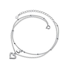 Genuine 925 Sterling Silver Ankle Bracelet Women Anklet Foot Jewelry Chain Beach