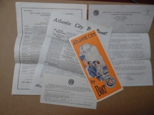 1924 Atlantic City Steamship Line Brochure Investment Ephemera Lot Vintage VG+