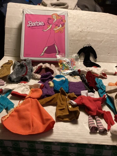 Vintage Barbie Lot of Clothes + Accessories Case + Collection VG