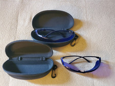 Blue Lens Sunglasses in Hard Zippered Case Unused x 2 Pair