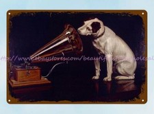 all decor Phonograph His Master's Voice RCA Music Puppy Dog metal tin sign