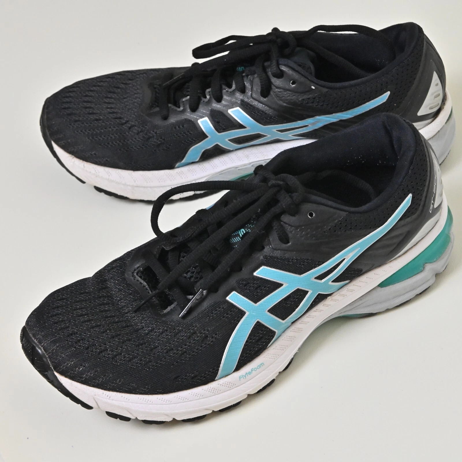 Sneakers ASICS GT 2000 9 Flyte Foam Atletica Corsa Comfort Nero Donna US9 UK7