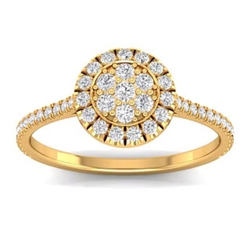 1.20ct Naturel Diamant Rond 14k Solide or Jaune Mariage Bague