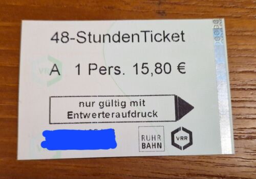 48h ÖPNV Ticket Essen VRR Ruhr Bahn Bus Karte Städtetrip  - Bild 1 von 1