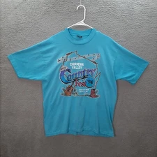 Vintage Screen Stars Best Shirt Adult XL Blue Single Stitch Country Music 1990s