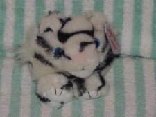 Puffkins Tasha White Tiger Plush Stuffed Animal 4.5" New With Tags 1997