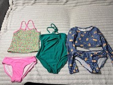 Art Class and Cat  Jack 1pc/2pc Swimsuits Girls Size L 10-12 . Set Of 3. New