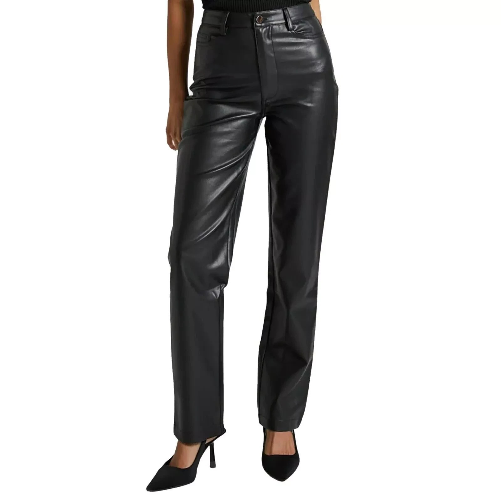 Women's Sheepskin Handmade Premium Leather Black Stylish Party Wear Pants