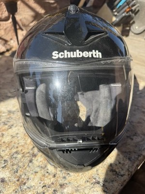 Schuberth Black C3 Pro Motorcycle Helmet   Medium  7 1/8