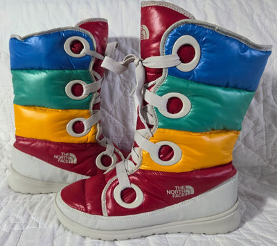 The North Face Puffer Destiny Down High Rise Rainbow Moon Boots 600 Fill Size 11