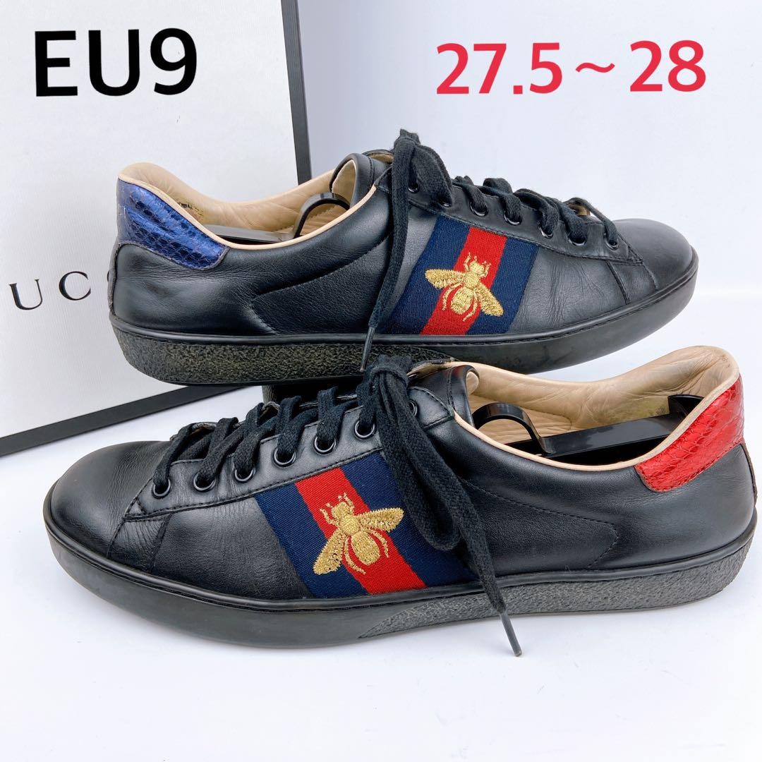 APL Gucci Ace Bee Ricamo Sneakers Multicolore Righe Web Scarpe Uomo Misura 28cm