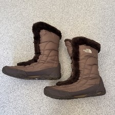 WOMENS THE NORTH FACE NUPTSE FUR IV UK 8 BROWN GOOSE DOWN PADDED WINTER BOOTS