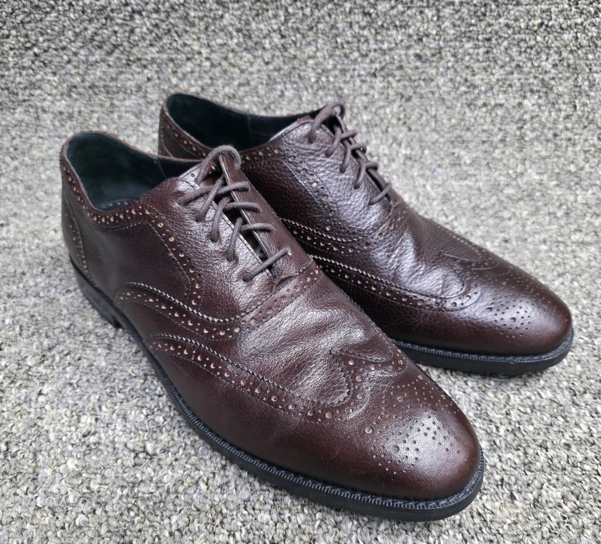 Cole Haan GrandOs Brown Leather Brogue Wingtip Dress Shoes 