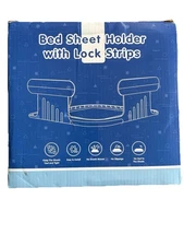Bed Sheet Holder with Lock Strips Fitted Sheet Fastener Set /Corners Open Box ne