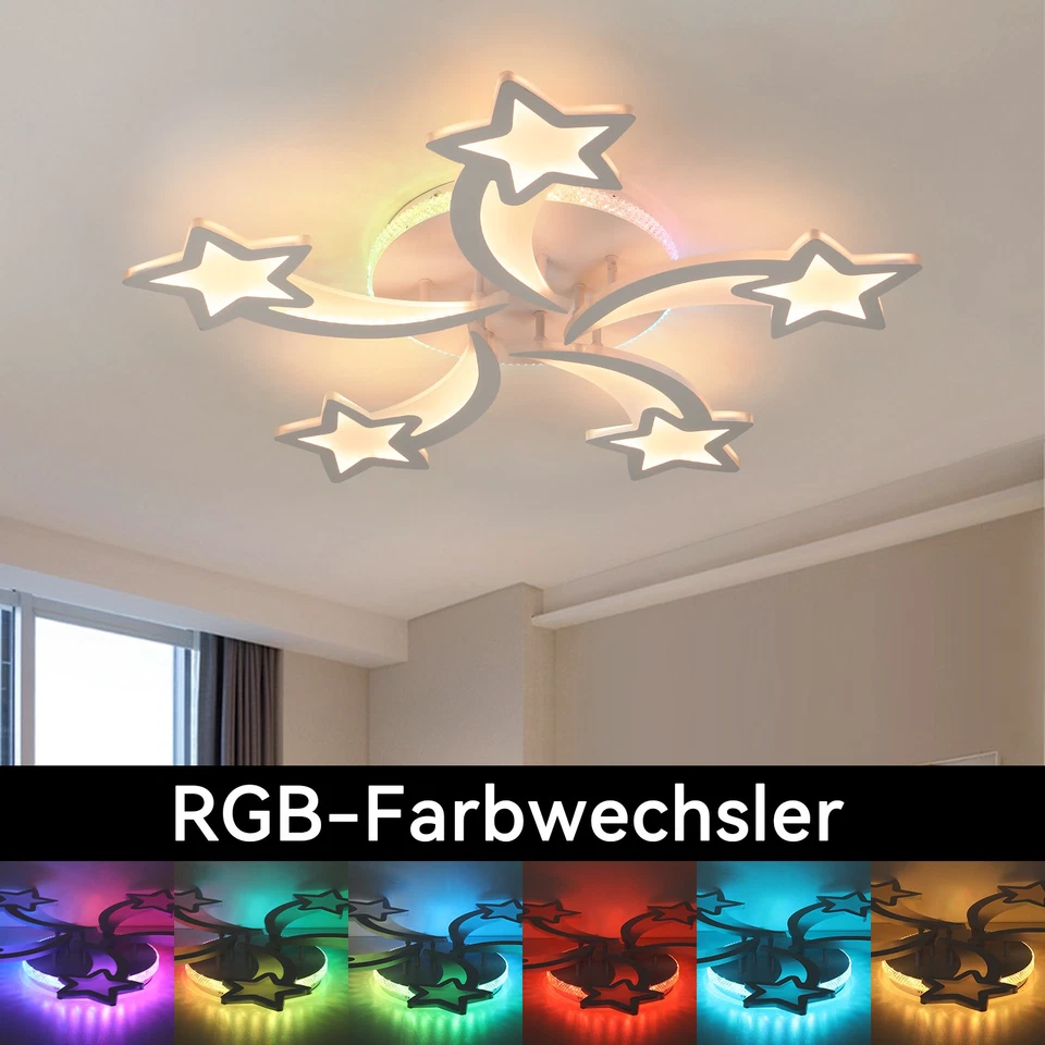 LED Stern Deckenlampe RGB Dimmbar Deckenleuchte mit Fernbedienung Kinderzimmer - Bild 3 von 4