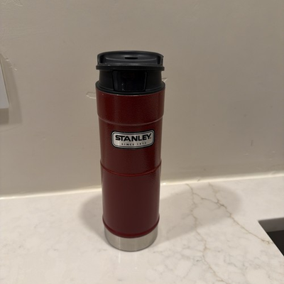 #ad #ad Stanley 16 oz One Hand Vacuum Travel Mug Hammered Red Color Coffee Thermos $32.99