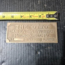 Brass Otto Gas Engine Nameplate Plaque Id Tag Hit Miss Philadelphia Brass Otto Gas Engine Nameplate Plaque Id Tag Hit Miss Philadelphia