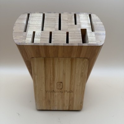 Wolfgang Puck Bamboo Knife Block Holder   9 Slot Universal Knife Storage