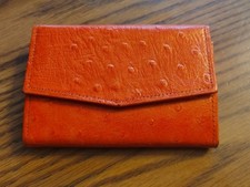 Vtg Saks Fifth Avenue Bick Red Calf Leather Mini Cash Wallet Coin Purse Saks 5th