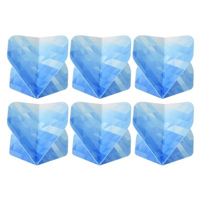 Dart Fins, 6pcs PET Standard Darts Accessories Geometric Style, Blue, White