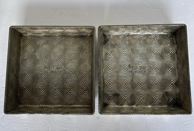VINTAGE LOT OF 2  Ovenex N630 Square 8 X 8 Starburst Pattern Baking Pans