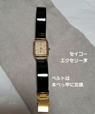 Orologio Seiko Excelline acciaio inox oro nero cinturino pelle bicromo usato