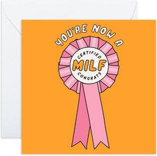 Mothers Day Card - Mom to Be - 'Certified MILF' - Gifts for New Moms, Expecting 