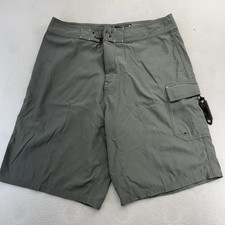 Oakley Men  s Colorblock Board Shorts Drawstring Gray Size 34