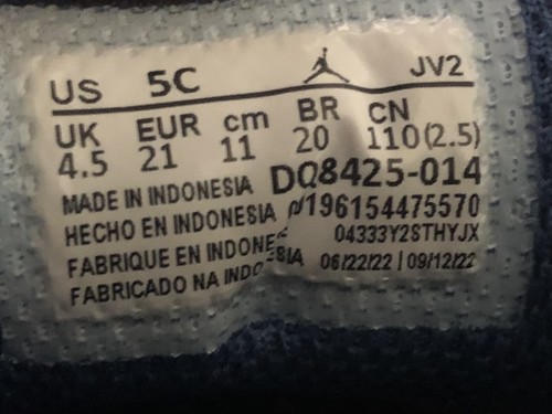 Zapatos para niños pequeños Nike Air Jordan 1 Mid 'Cement/True Blue' DQ8425 014 - Talla 5C - Imagen 8 de 9
