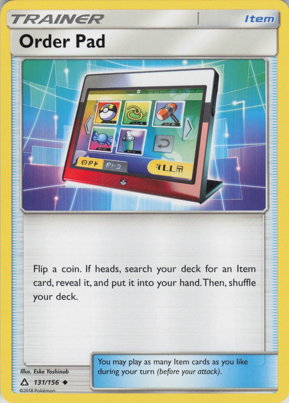 Order Pad 131/156 Uncommon Ultra Prism Pokemon Near Mint
