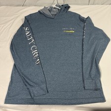 Salty Crew Bruce Technical Tee Long Sleeve Hoodie XL Blue UPF Golden Mahi Eco