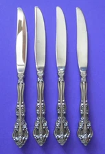 4 Oneida Michelangelo Cube Heirloom Stainless Flatware Dinner Knives