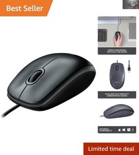 Comfortable B100 Wired Optical Mouse for PC  Laptop - Plug and Play USB