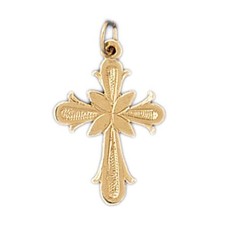 Cross Charm Pendant 14k Gold