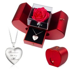 Forever Red Roses Heart Box to My Love Cherish These Preserved Roses with Cus...
