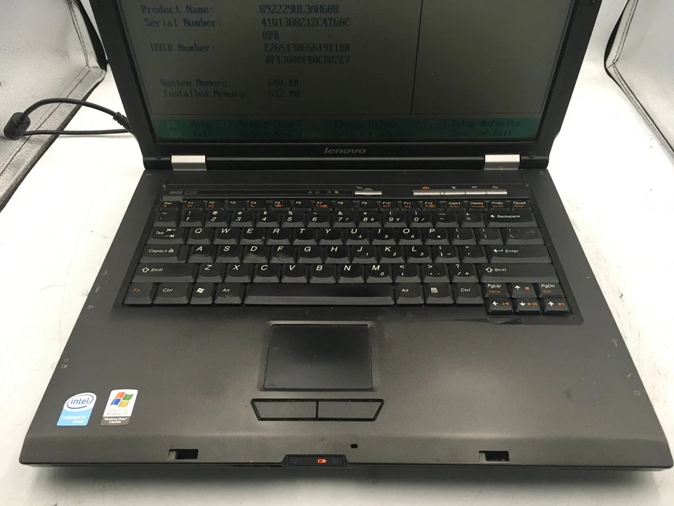LENOVO 3000 C200 - BOOTS TO BIOS - INTEL CELERON M - 512MB RAM - READ DESC - BB! - Image 3 of 4