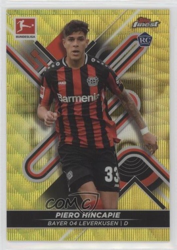 2021 Topps Finest Bundesliga Yellow Wave Refractor /350 Piero Hincapie Rookie RC - Zdjęcie 1 z 3