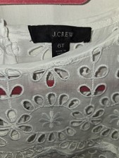 J.CREW Women's Bell Sleeve Shift Dress In White. Size 6 Tall Embroidered Eyelet